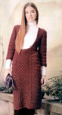 платье вязаное для осени ретро